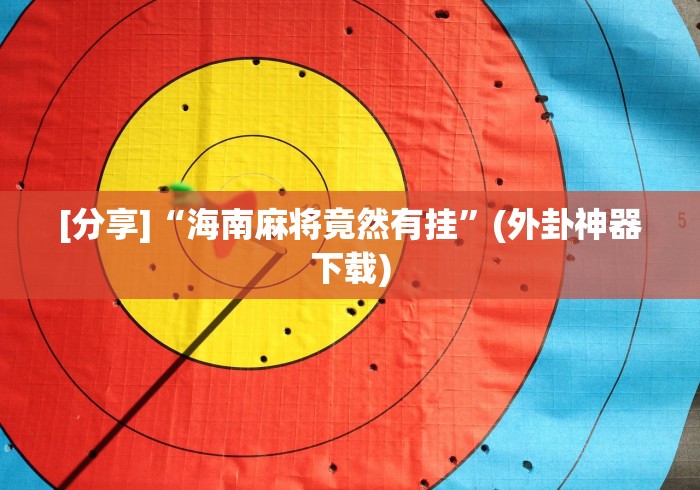 [分享]“海南麻将竟然有挂”(外卦神器下载)