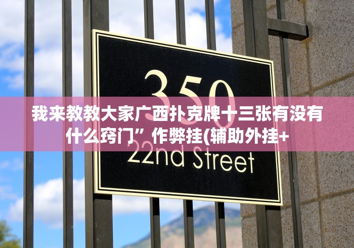 我来教教大家广西扑克牌十三张有没有什么窍门”作弊挂(辅助外挂+