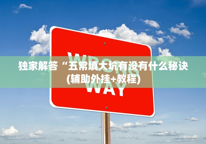 独家解答“五常填大坑有没有什么秘诀(辅助外挂+教程)