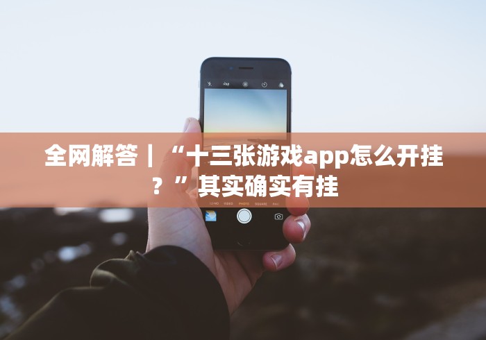 全网解答｜“十三张游戏app怎么开挂？”其实确实有挂