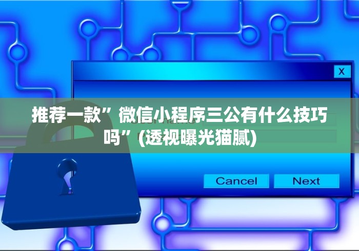 推荐一款”微信小程序三公有什么技巧吗”(透视曝光猫腻)