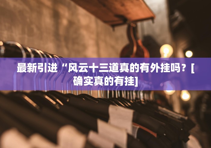 最新引进“风云十三道真的有外挂吗？[确实真的有挂]