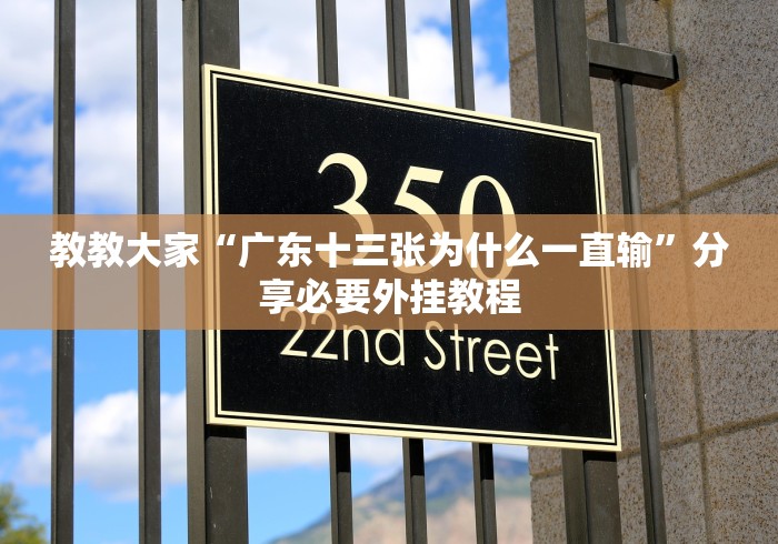 教教大家“广东十三张为什么一直输”分享必要外挂教程