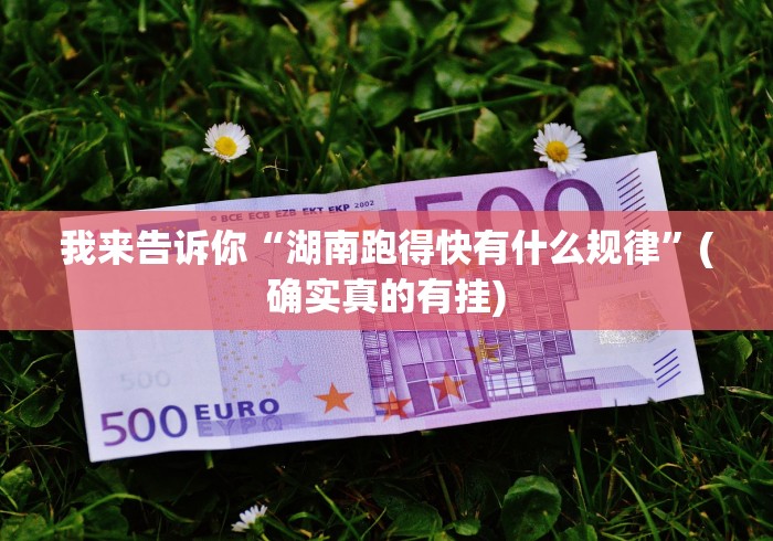 我来告诉你“湖南跑得快有什么规律”(确实真的有挂) 我来告诉你“湖南跑得快有什么规律”(确实真的有挂)