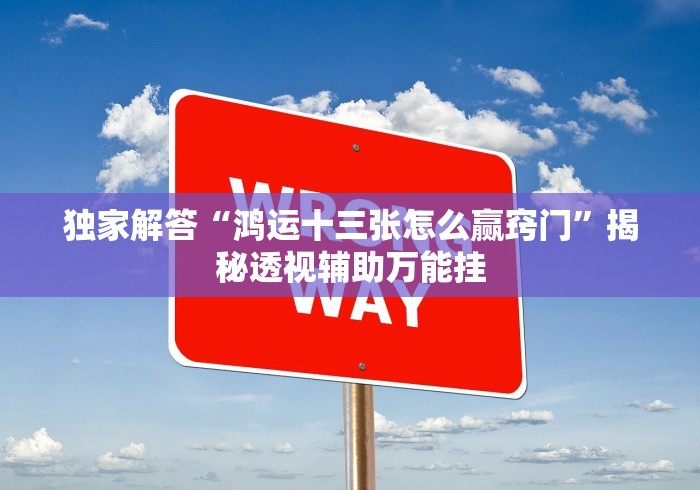 独家解答“鸿运十三张怎么赢窍门”揭秘透视辅助万能挂