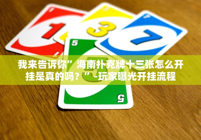 我来告诉你”海南扑克牌十三张怎么开挂是真的吗？”-玩家曝光开挂流程