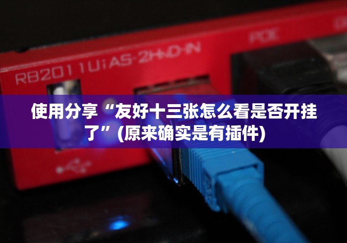 使用分享“友好十三张怎么看是否开挂了”(原来确实是有插件)