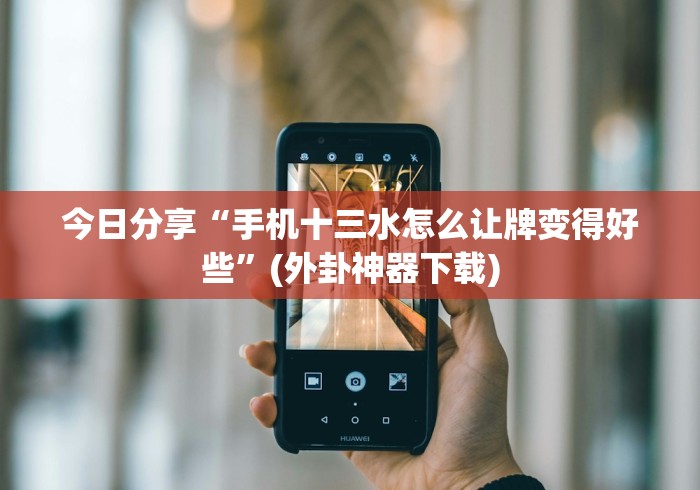 今日分享“手机十三水怎么让牌变得好些”(外卦神器下载)