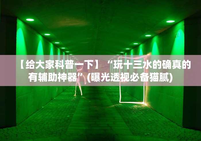 【给大家科普一下】“玩十三水的确真的有辅助神器”(曝光透视必备猫腻)