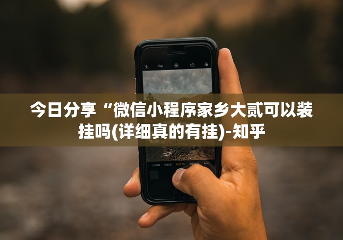 今日分享“微信小程序家乡大贰可以装挂吗(详细真的有挂)-知乎