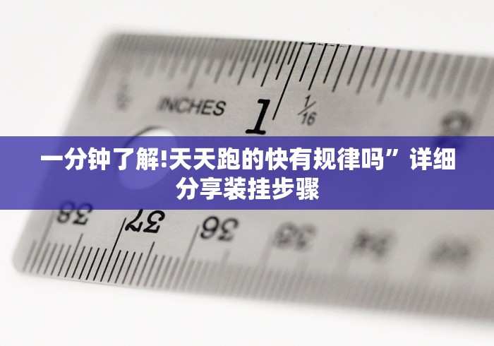 一分钟了解!天天跑的快有规律吗”详细分享装挂步骤