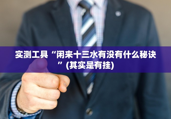 实测工具“闲来十三水有没有什么秘诀”(其实是有挂)