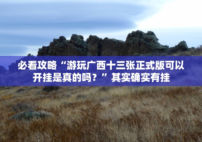 必看攻略“游玩广西十三张正式版可以开挂是真的吗？”其实确实有挂