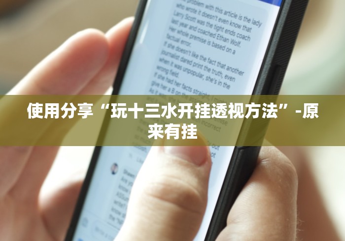 使用分享“玩十三水开挂透视方法”-原来有挂