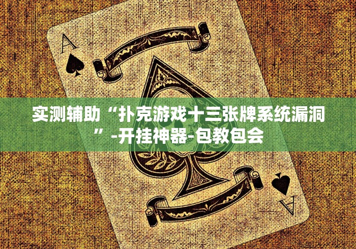实测辅助“扑克游戏十三张牌系统漏洞”-开挂神器-包教包会