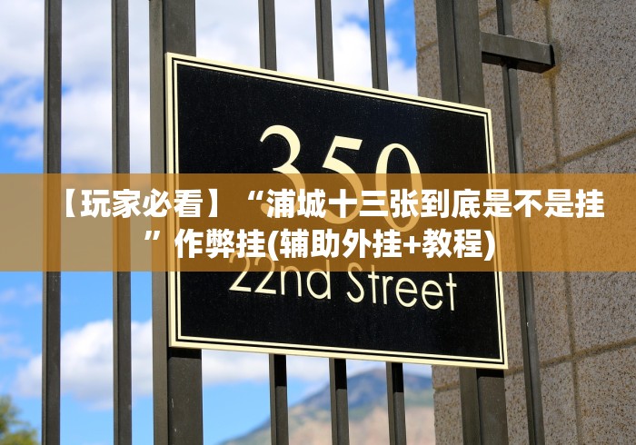 【玩家必看】“浦城十三张到底是不是挂”作弊挂(辅助外挂+教程)