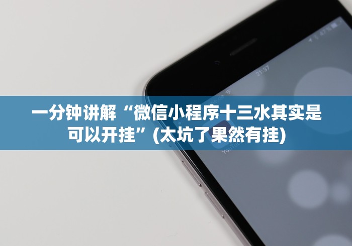 一分钟讲解“微信小程序十三水其实是可以开挂”(太坑了果然有挂)